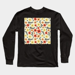 Flower and leaves pattern Long Sleeve T-Shirt